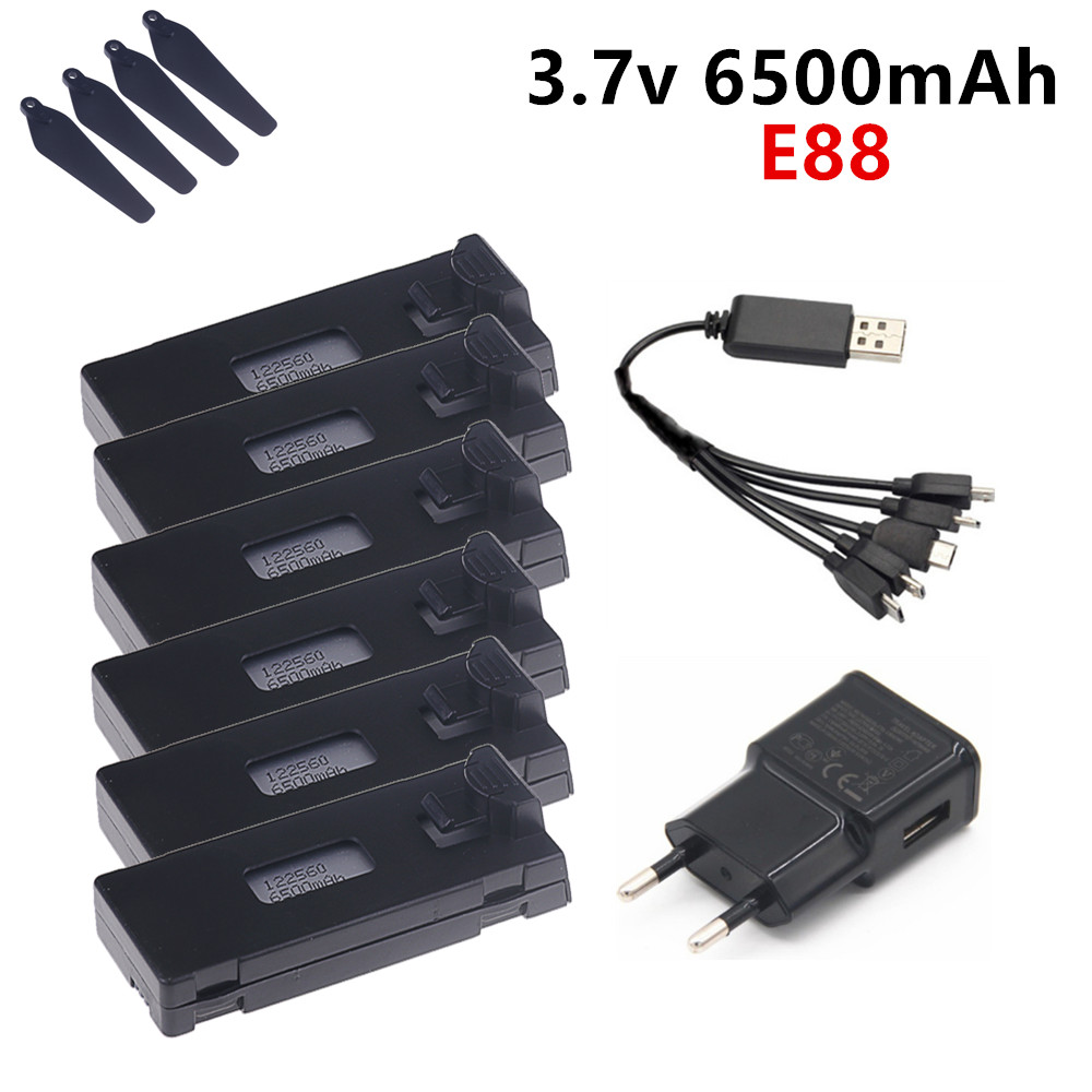 Drone E88 Rc Quadcopter - Batteria Lipo 3.7V 6500mAh per E88